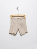 H&M Boys Beige Casual Linen-Blend Pull-On Shorts - Size Estimated Age 12M AB2
