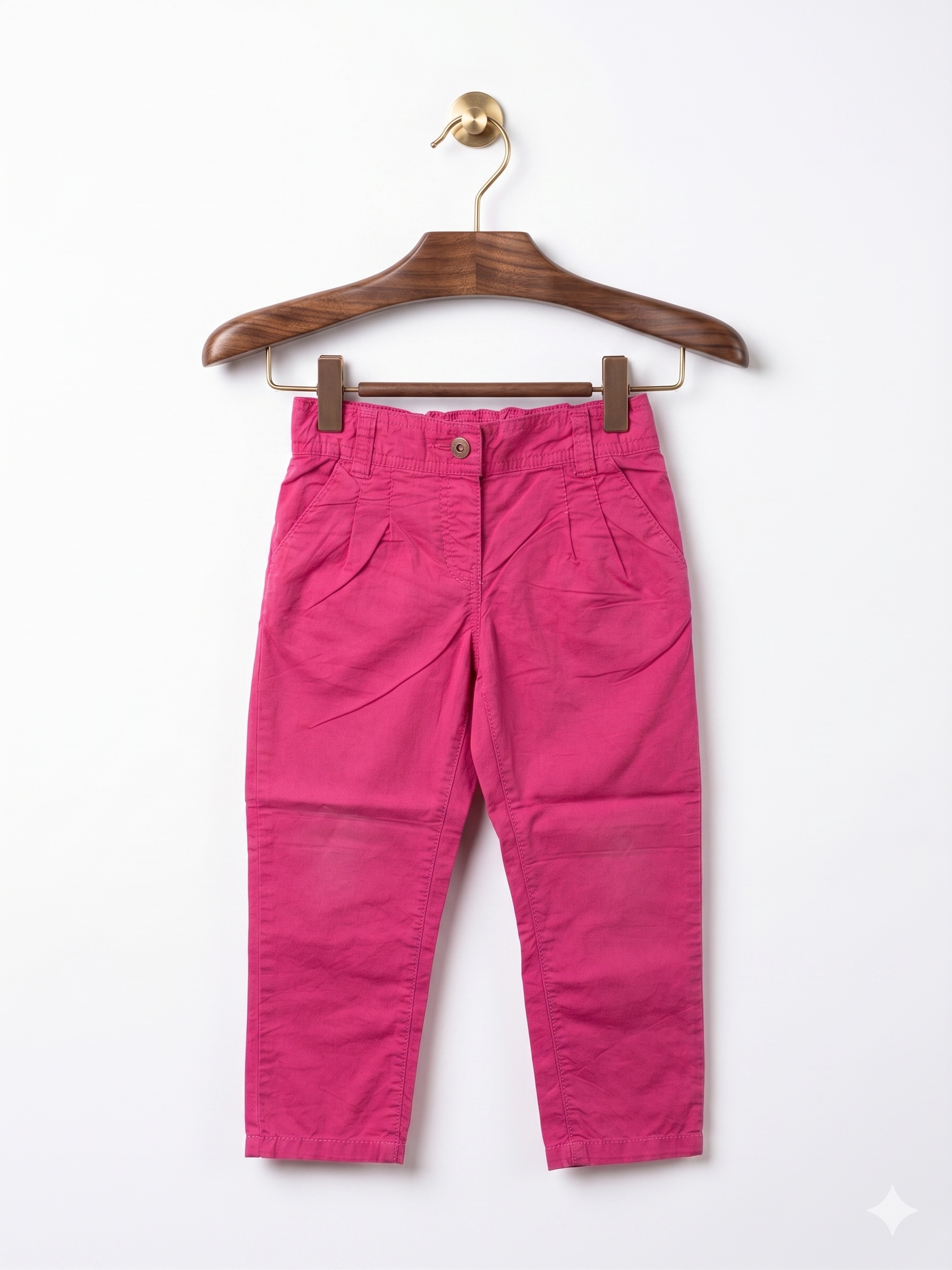 Panagino Girls' Vibrant Fuchsia Pink Chino Trousers - Size 3-4 Years AB1