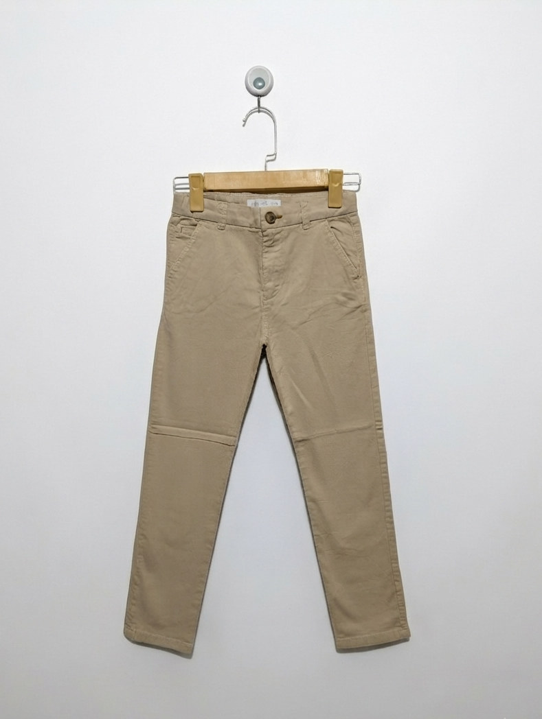 Zara Boys Beige Casual Chino Pants - Size 8 (Estimated Age 7-8 Years) AB2