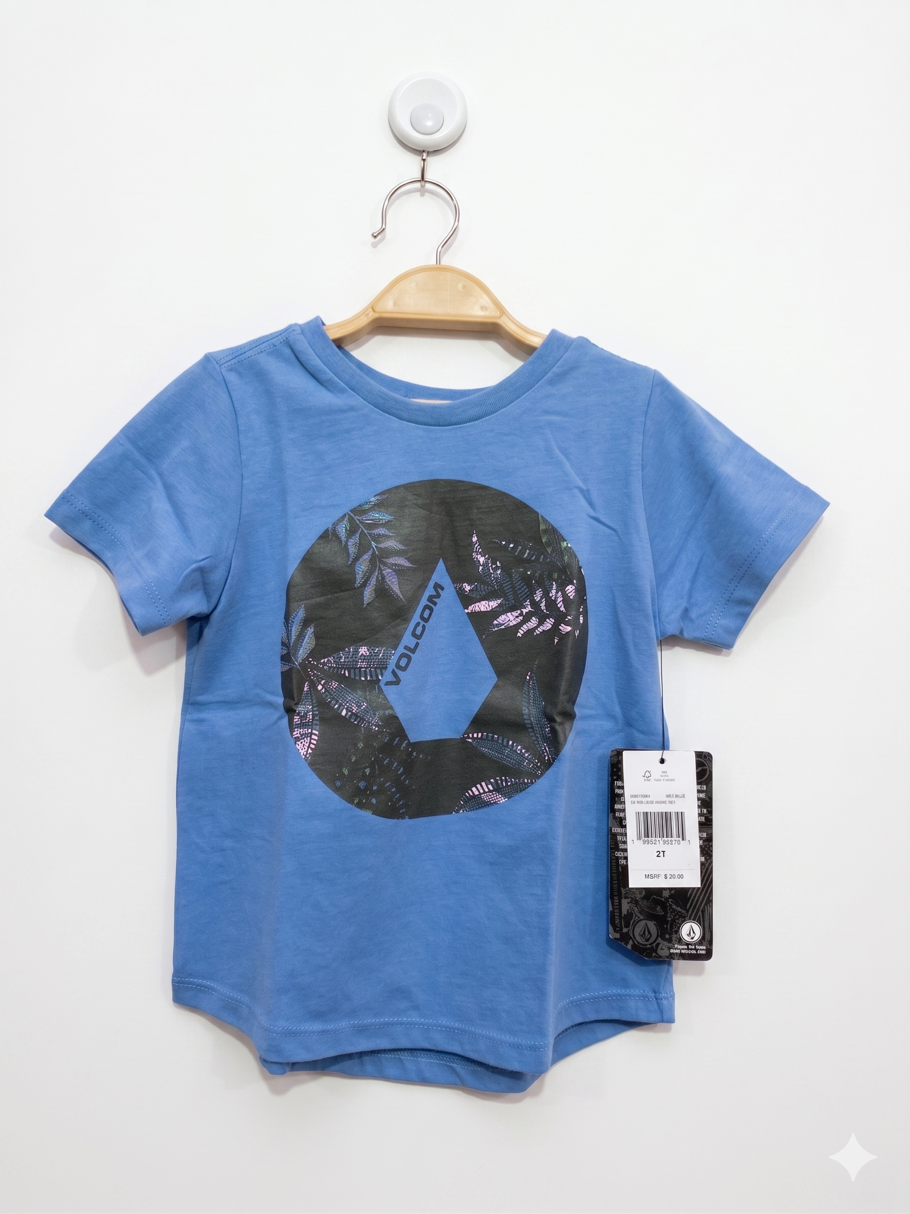 Volcom Toddler Boys' Stone Graphic Tee – Coastal Blue (Size 2T) - NWT AB1