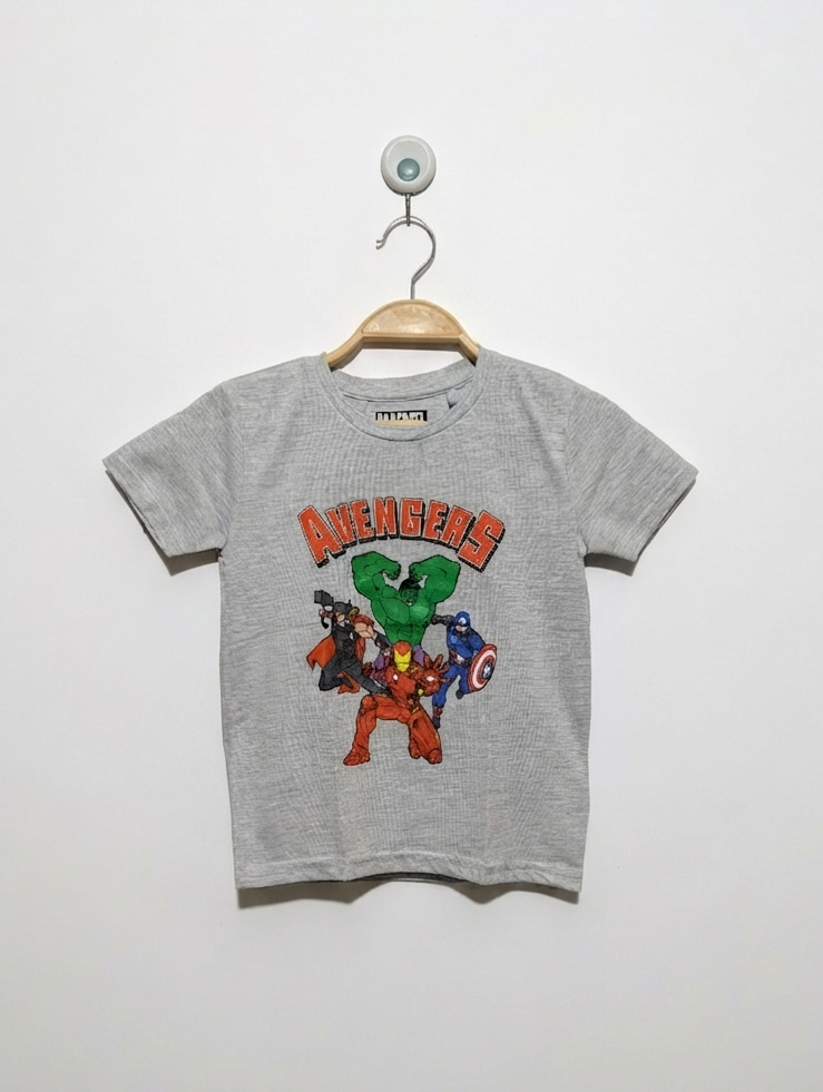 Sinsay Boys Grey "Marvel Avengers" Graphic Tee - Size 122 Estimated Age 6-7 Years AB2