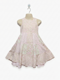 H&M Girls Pale Pink Floral Print Sleeveless Dress - Size Estimated Age 6-7Y AB2
