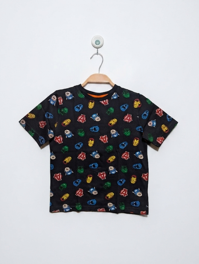Marvel Comics Boys "Avengers" All-Over Print T-Shirt - Size 7-8 Years, Estimated Age 7-8 Years AB2