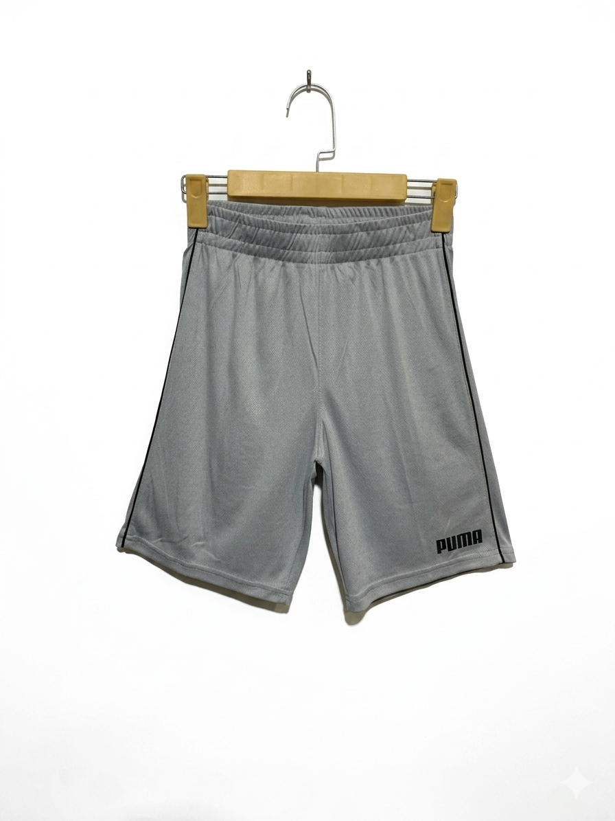 Puma Boys Heather Grey Athletic Mesh Performance Shorts - Size Medium (10-12 YRS) AB1
