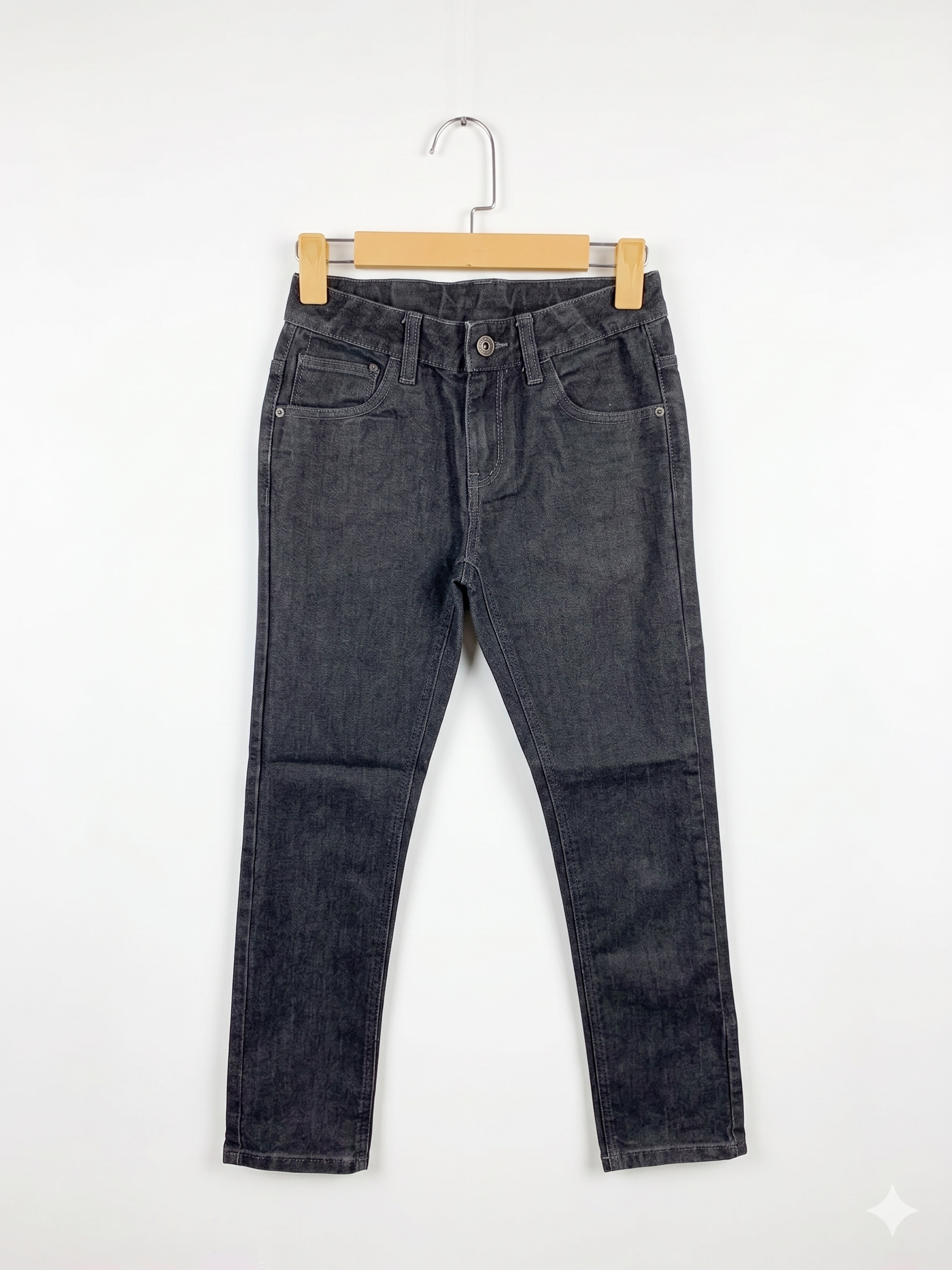 C&A Boys Dark Grey Washed Slim Fit Denim Jeans - Size Estimated Age 9-10 Years AB1