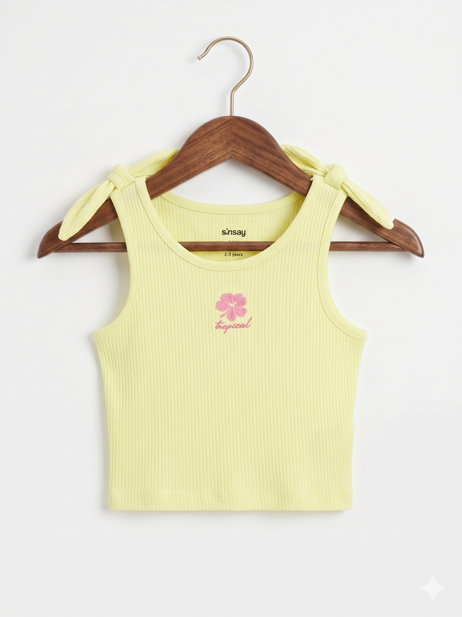 Sinsay Toddler Girls Tropical Ribbed Tank Top - Size 2-3 Years AB1