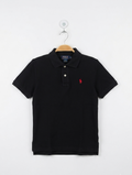 Polo Ralph Lauren Boys Black Classic Logo Polo Shirt - Size 7, Estimated Age 7 Years AB2