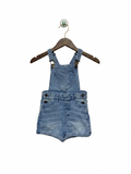 M&Co Girls' Heart Pocket Denim Short Dungarees - Size 4-5 Years AB1