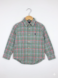 Ralph Lauren Kids Classic Plaid Long Sleeve Cotton Button-Down Shirt - Size 5 AB1