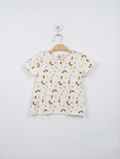 So Cute Baby Girls Off-White Butterfly Print Short Sleeve Tee - Size 80 cm Estimated Age 9-12 Months AB2