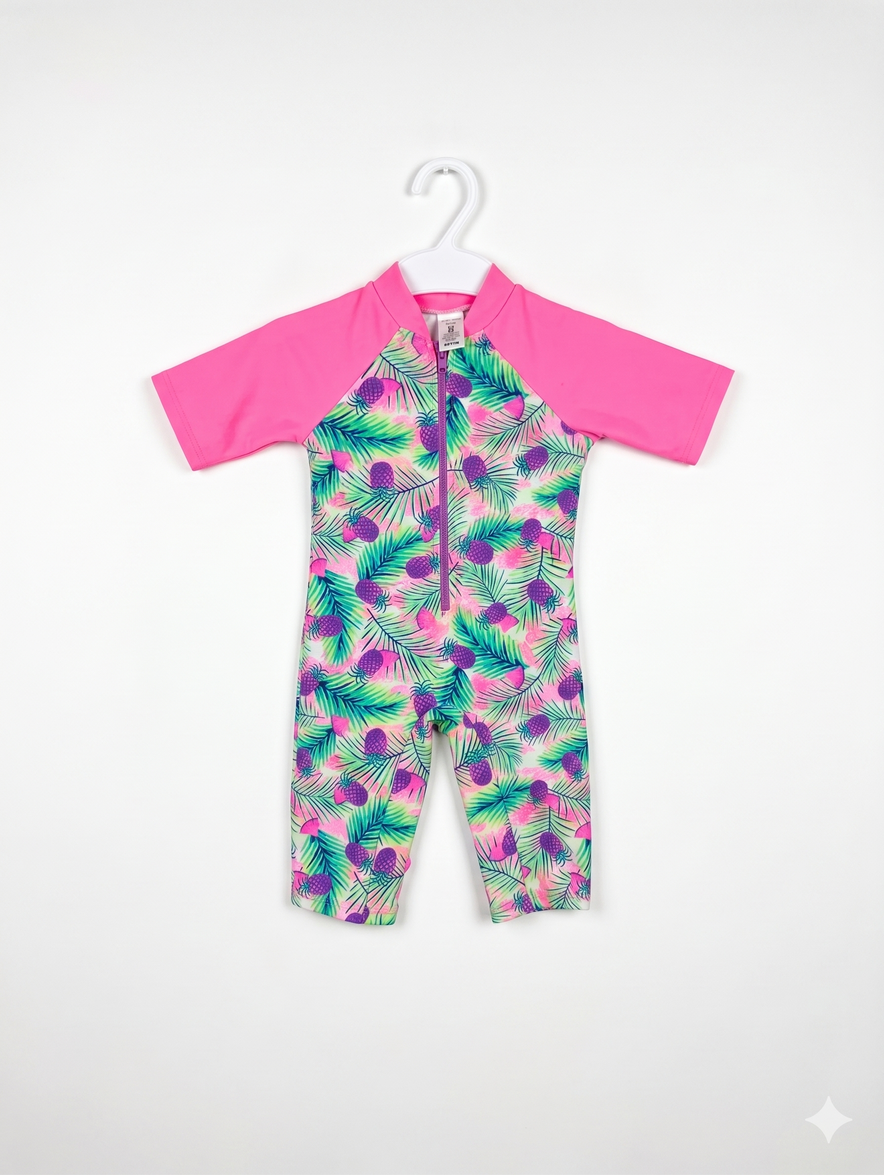 House Girls Tropical Pineapple One-Piece Rash Guard Swimsuit - Size 80 Estimated Age 9-12M AB1