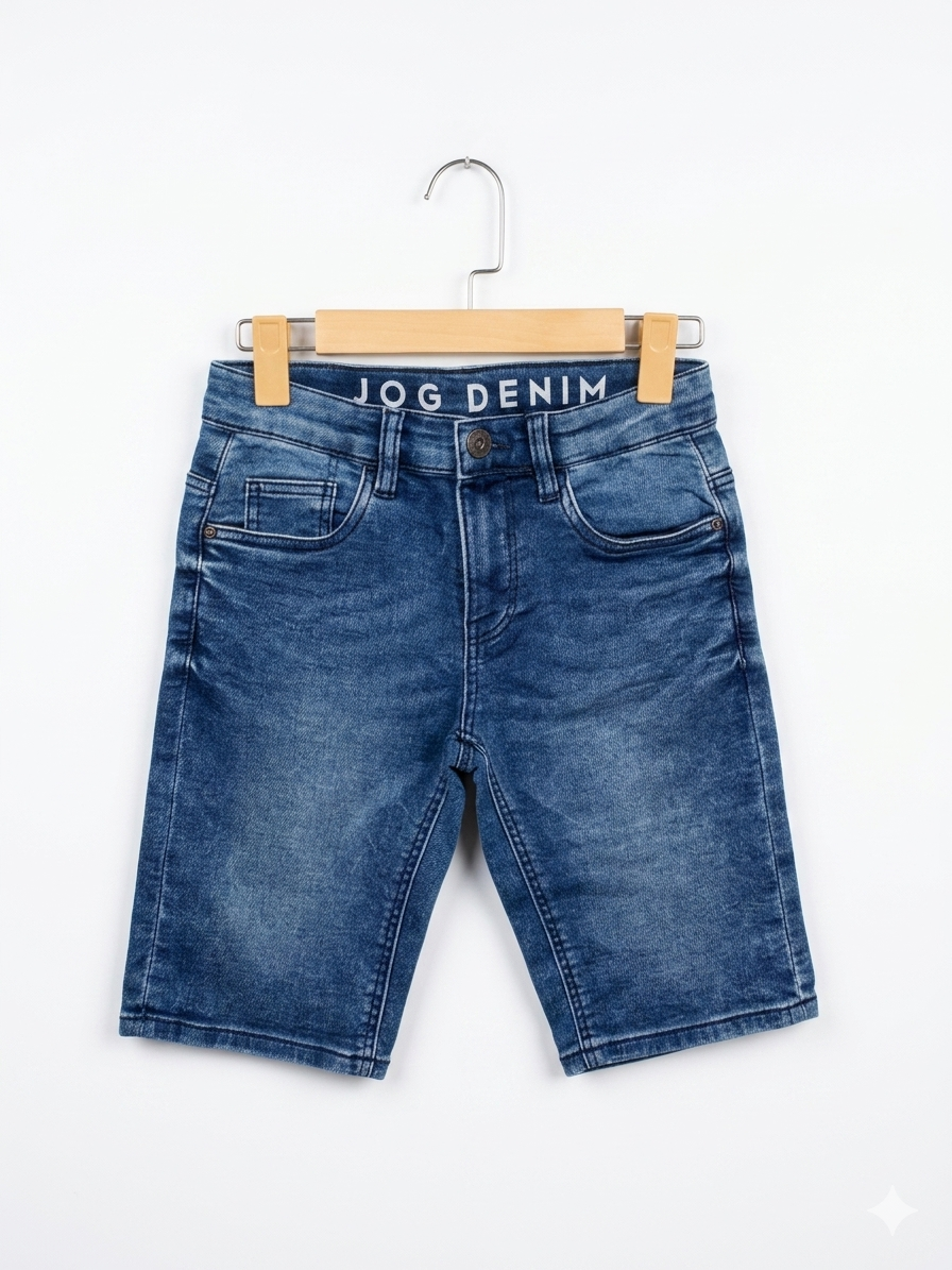 C&A Boys "Jog Denim" Acid Wash Blue Denim Shorts - Size 146 (Estimated Age 10-11Y) AB1