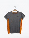 Yigga Girls Grey & Orange "Active Limited" Sporty Tee - Size 8-10 Years (Estimated Age 9-10 Years) AB2