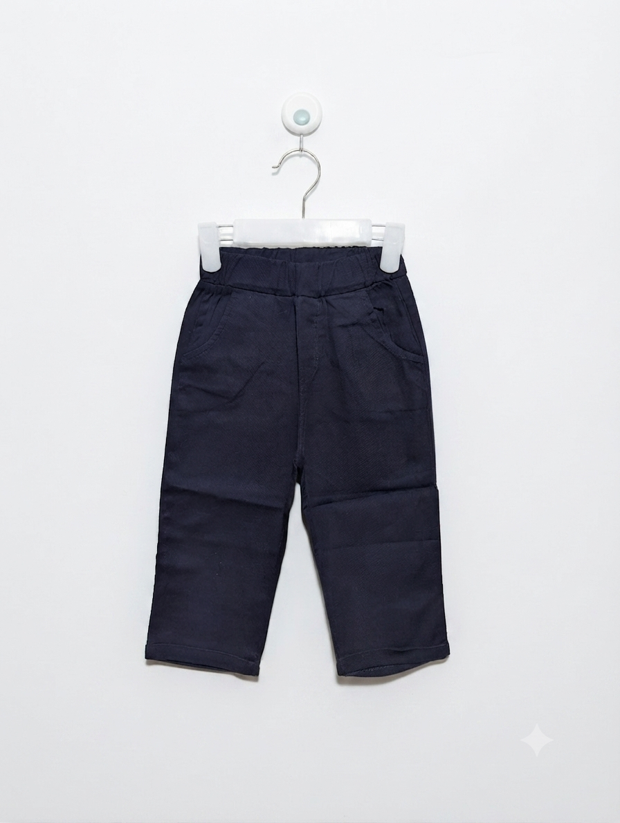 Athletic Works Boys Solid Dark Navy Blue Casual Trousers - Size Estimated Age 18-24M AB2