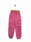 SHEIN Girls Bubblegum Pink Lightweight Cargo Joggers - Size Estimated Age 10 Years AB1