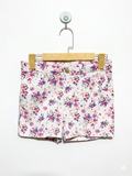Wonder Nation Girls White Vibrant Floral Print Denim Shorts - Size Estimated Age 10-12 Years AB1