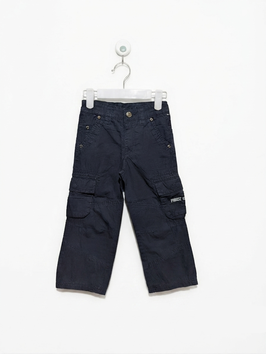 Papagino Boys Dark Navy Cargo Pants - Size Estimated Age 1.5-2 Years AB2