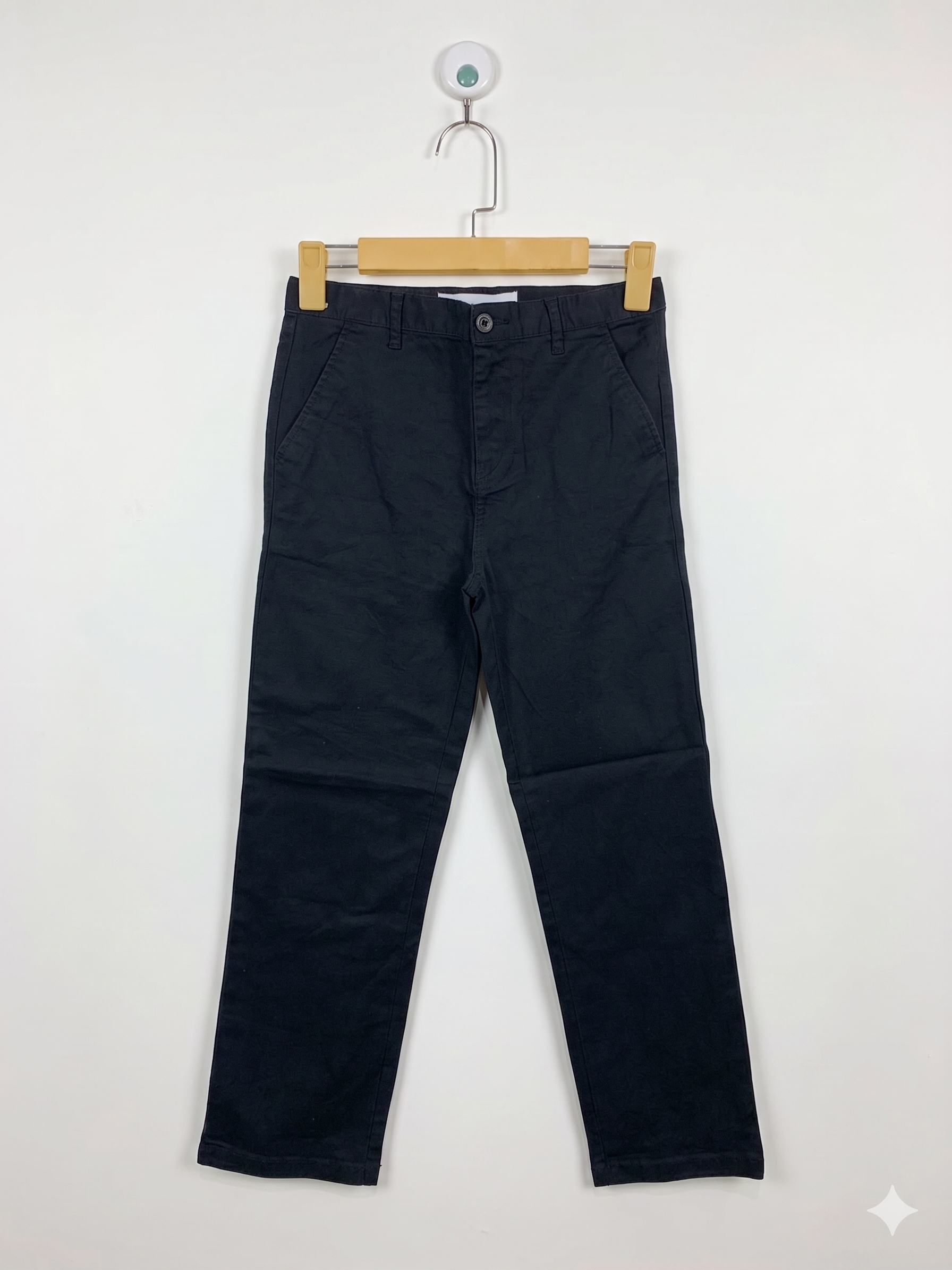 Old Navy Boys Classic Black Straight-Leg Chino Pants - Size 12 (Estimated Age 11-12Y) AB1