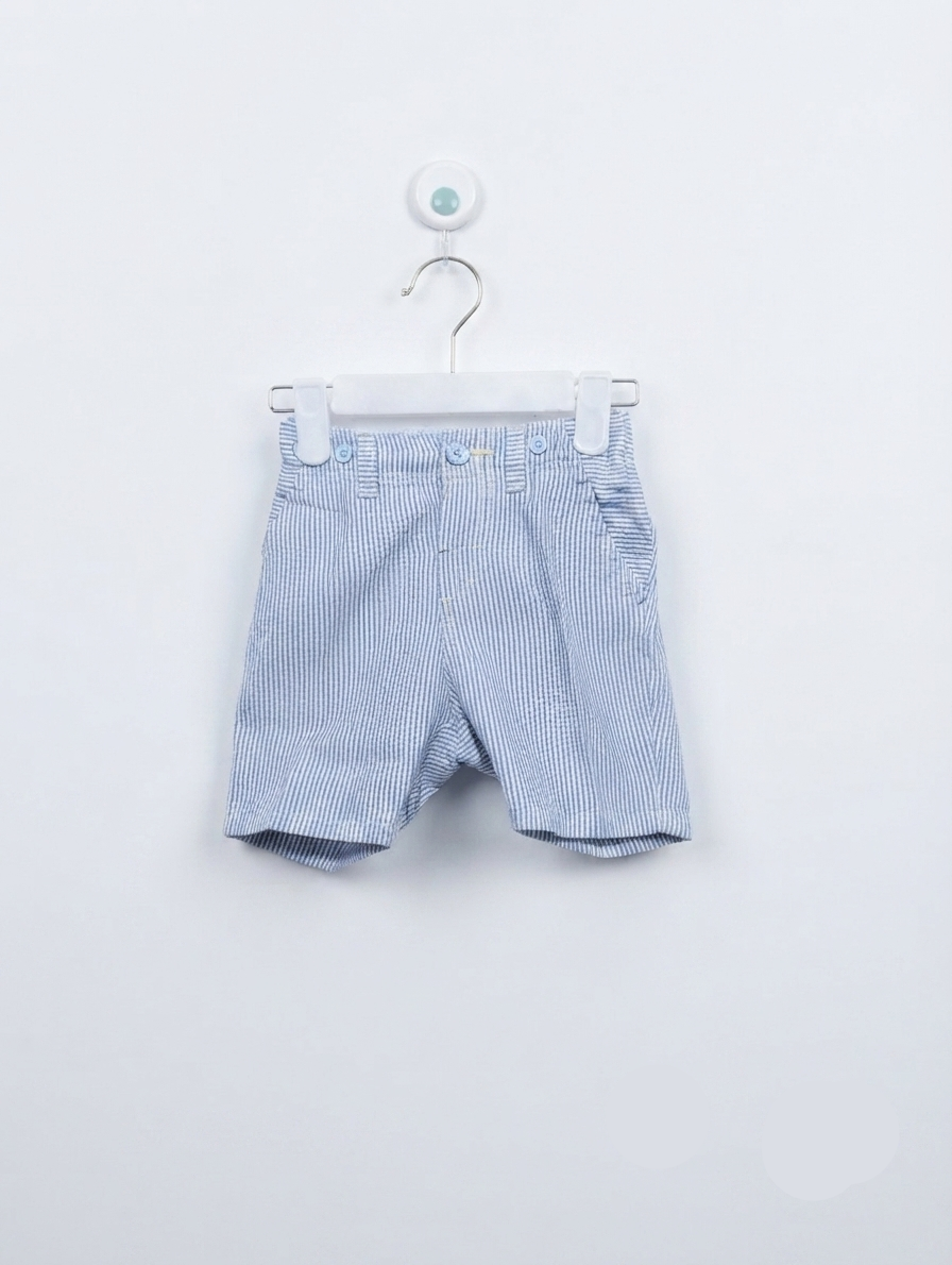 H&M Baby Boys Blue and White Striped Casual Shorts - Size Estimated Age 4-6 Months AB2