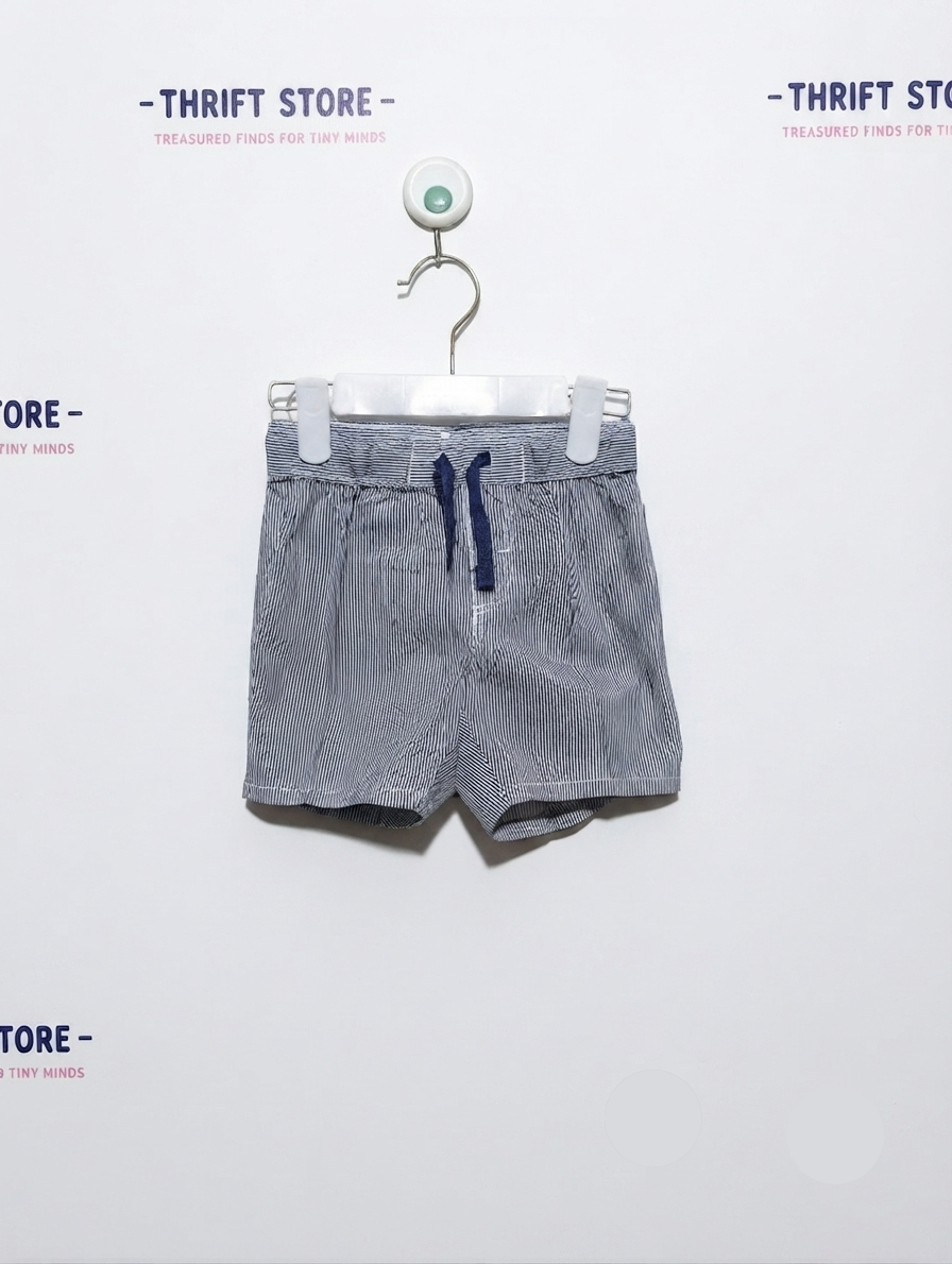 H&M Baby Boys Blue & White Striped Casual Summer Shorts - Size 9-12M Estimated Age 9-12 Months AB2