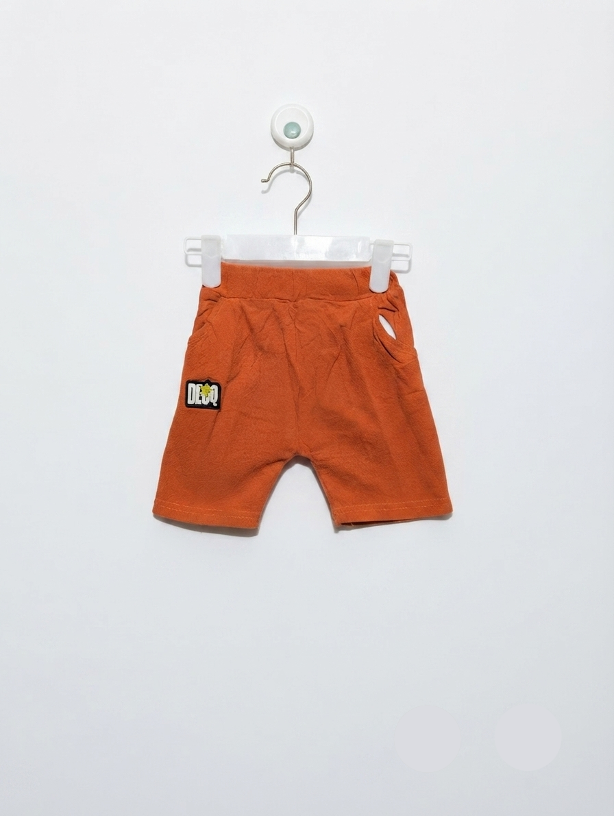 DECO Baby Boys Rust Orange Casual Shorts - Size Estimated Age 0-3 Months AB2