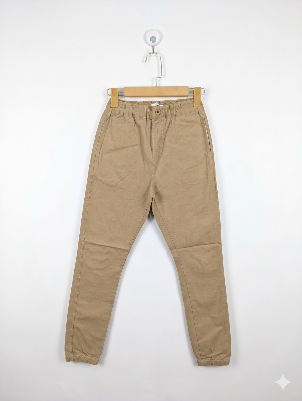 ikka Kids Unisex Khaki Jogger Pants Chino Trousers – Size 160 (Estimated Age 13-14 Years) AB1