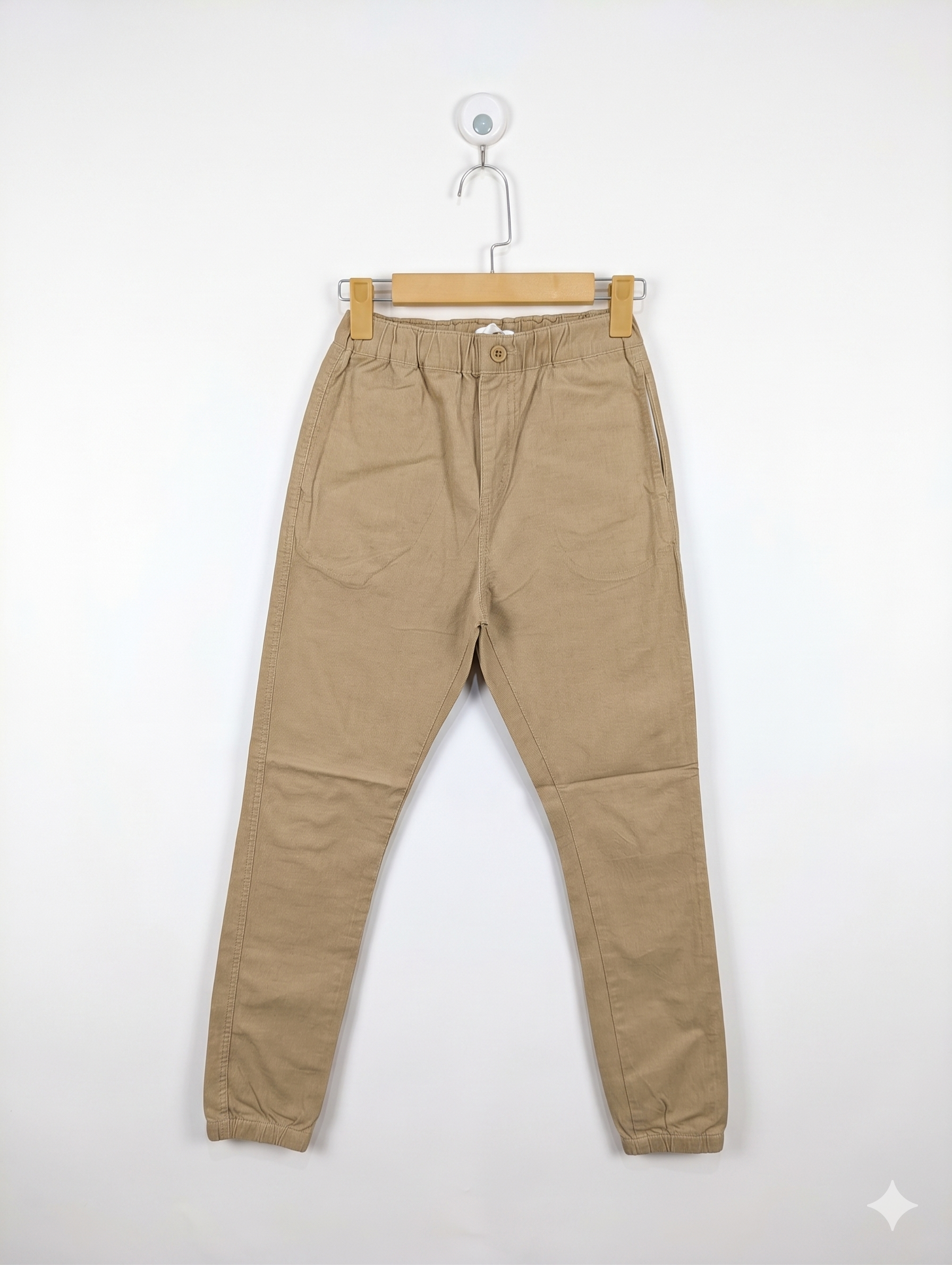 ikka Kids Unisex Khaki Jogger Pants Chino Trousers – Size 160 (Estimated Age 13-14 Years) AB1