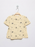 Kiabi Girls Cream "Floral Print" Classic Tee - Size 6A (Estimated Age 6 Years) AB2
