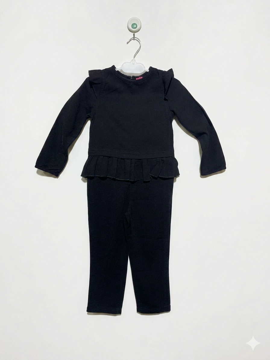 Code Girls Ruffle Shoulder Peplum Top and Trousers Set - Size 4-5 Years AB1