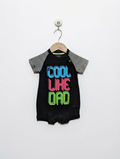 Primark Baby Boys Black "Cool Like Dad" Short Sleeve Romper - Size Estimated Age 3 to 6 Months AB2