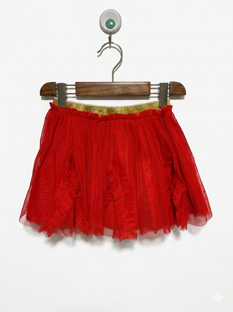 Miss Mona Mouse Girls' Red Tulle Ruffle Tutu Skirt - Size 4-5 Years AB1