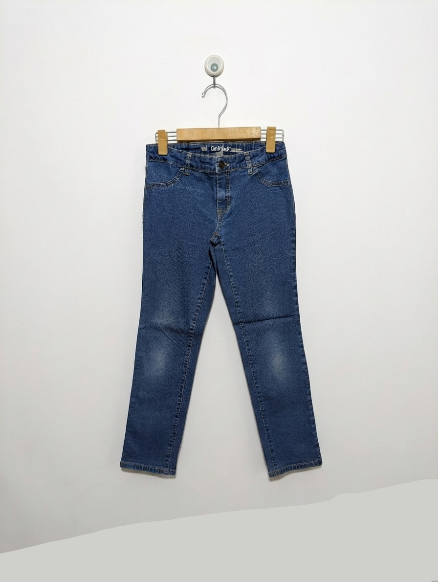 Cat & Jack Girls Medium Wash "Super Stretch" Denim Jeans - Size 10 Plus (Estimated Age 9-10 Years) AB2