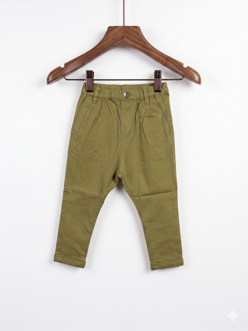 Toddler Boys' Olive Green Stretch Twill Chino Trousers - Size 2-3 Years AB1