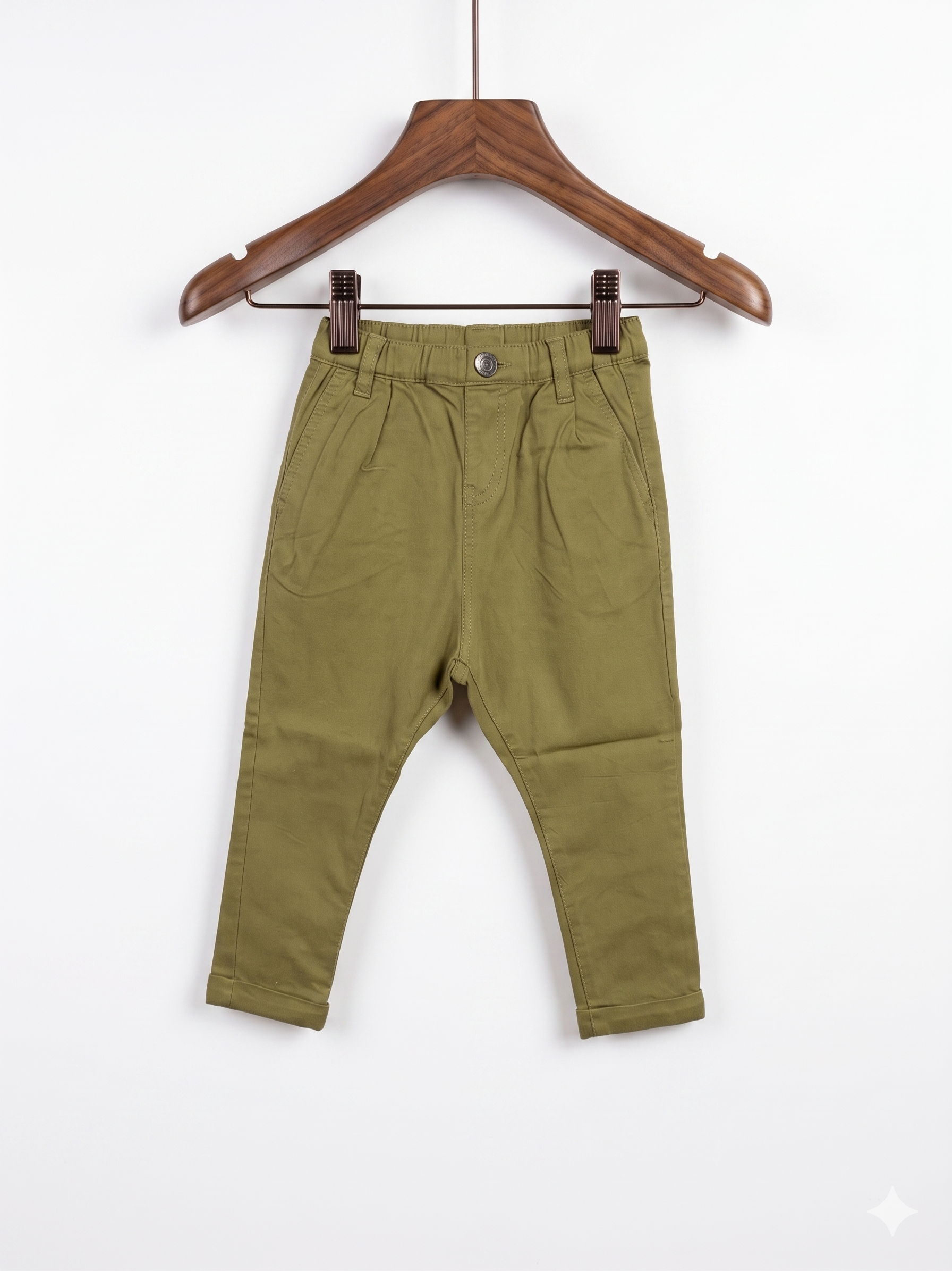 Toddler Boys' Olive Green Stretch Twill Chino Trousers - Size 2-3 Years AB1