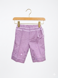 Mexx baby clothes, lilac baby trousers, infant floral pants, 0-2 months baby girl clothes, designer baby thrift, cotton baby leggings, purple infant bottoms, Tiny Thrift Store inventory.