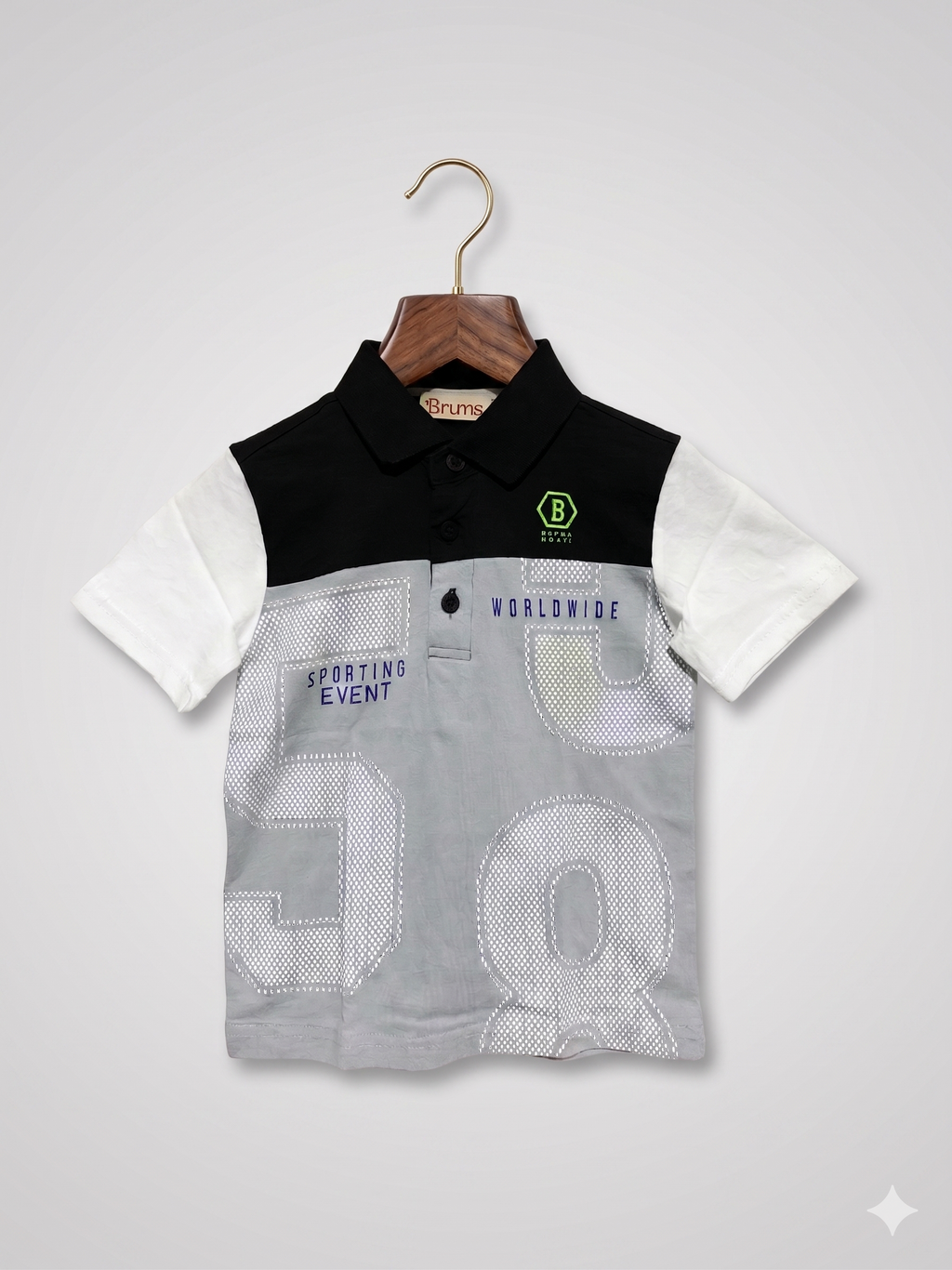 Brums Boys Colorblock Sporting Event Polo Shirt - Size 3 AB1