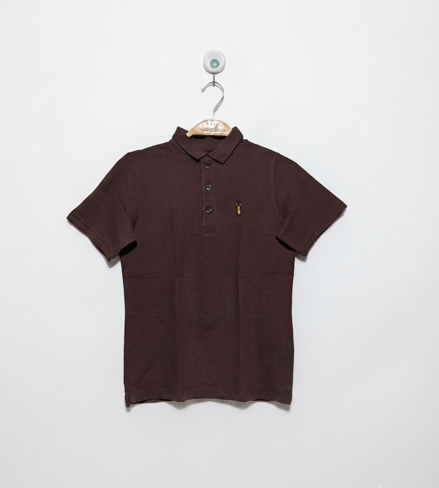 NEXT Boys Chocolate Brown Polo Shirt - Size 7 Years, Estimated Age 7 Years AB2
