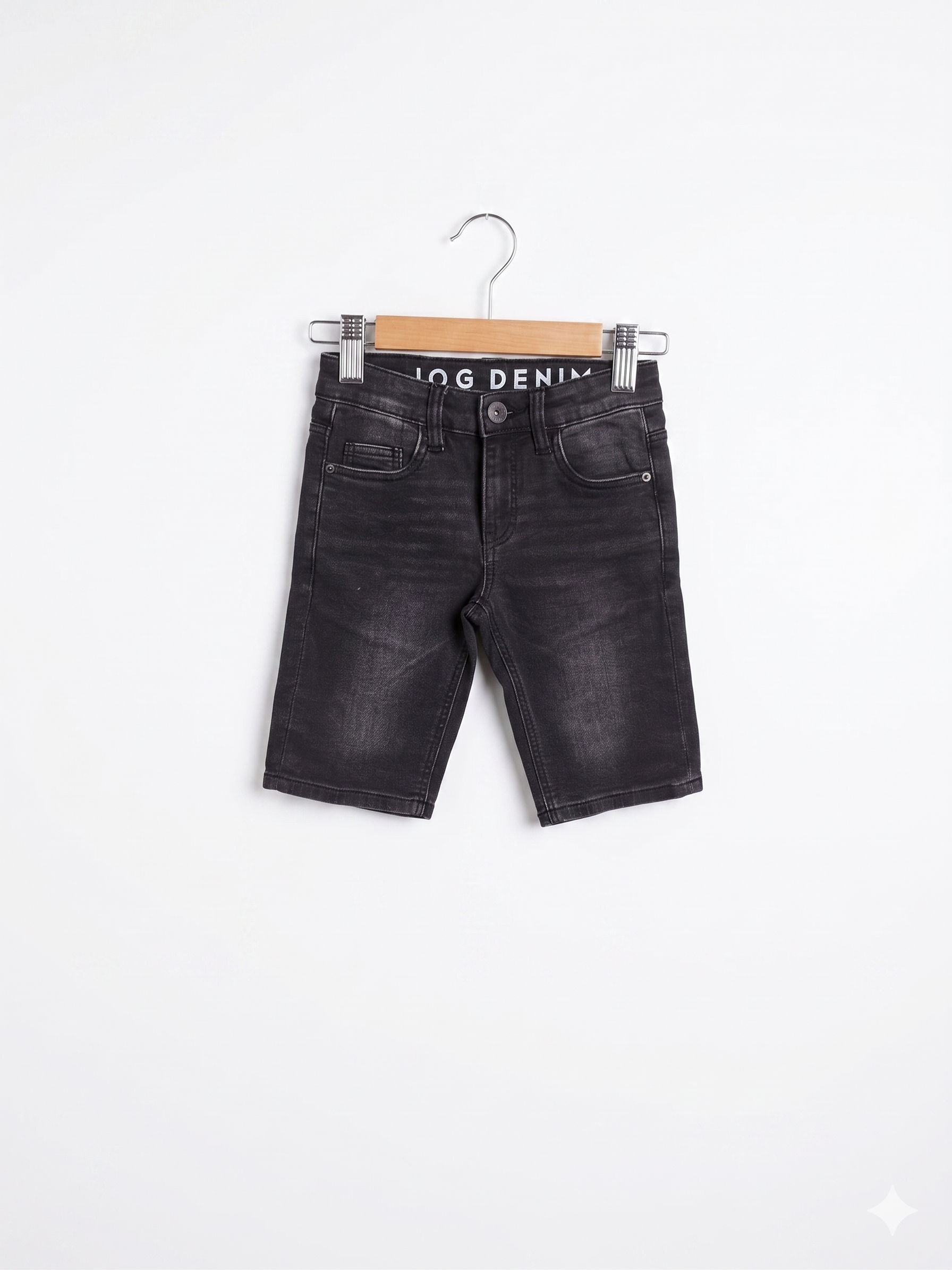 C&A Boys Washed Black "Jog Denim" Slim Fit Shorts - Size Estimated Age 9 Years AB1