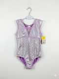 Cat & Jack Girls Shimmering Lavender Mermaid Scale Gymnastics Leotard - Size M (7/8) Estimated Age 7-8 Years AB1