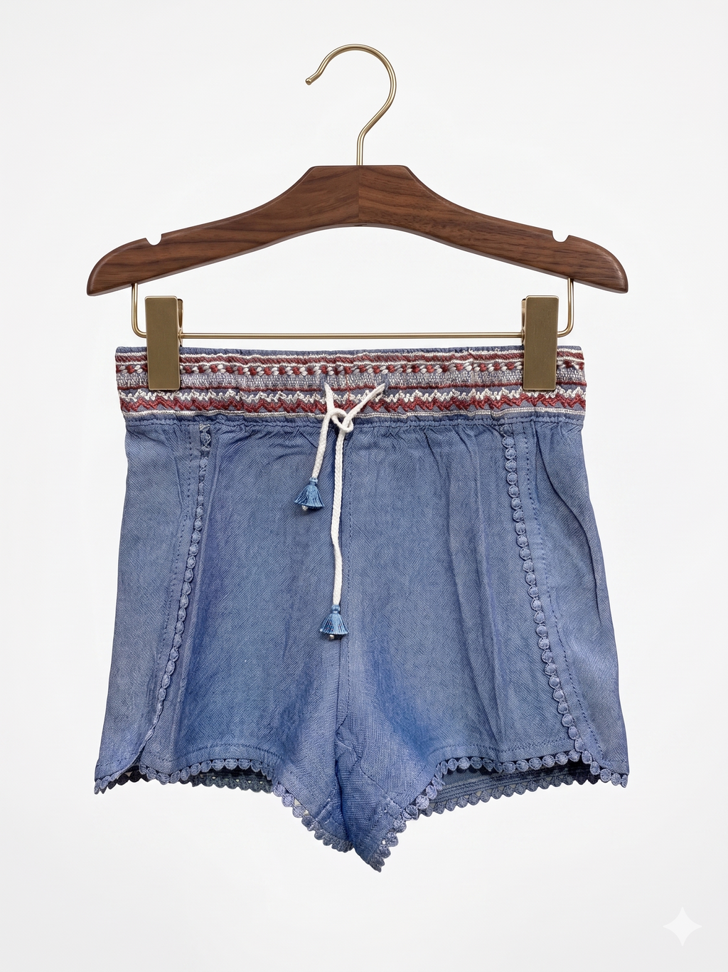 Lupilu Baby Girls Soft Denim Shorts with Lace Detail - Size 92 (1.5-2 Years) AB1