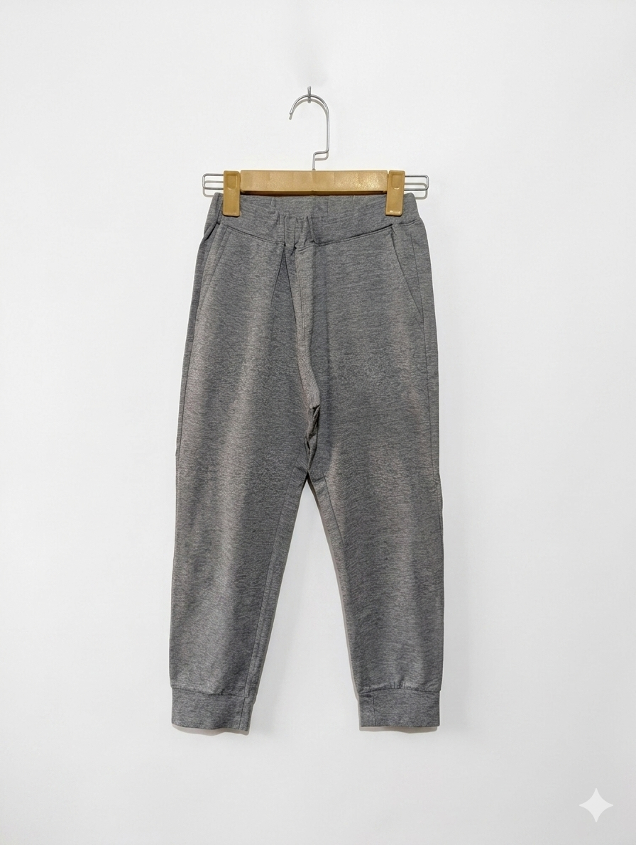 Uniqlo Unisex Heather Grey Ultra Stretch Active Jogger Pants - Size 140 Estimated Age 9-10 Years AB1