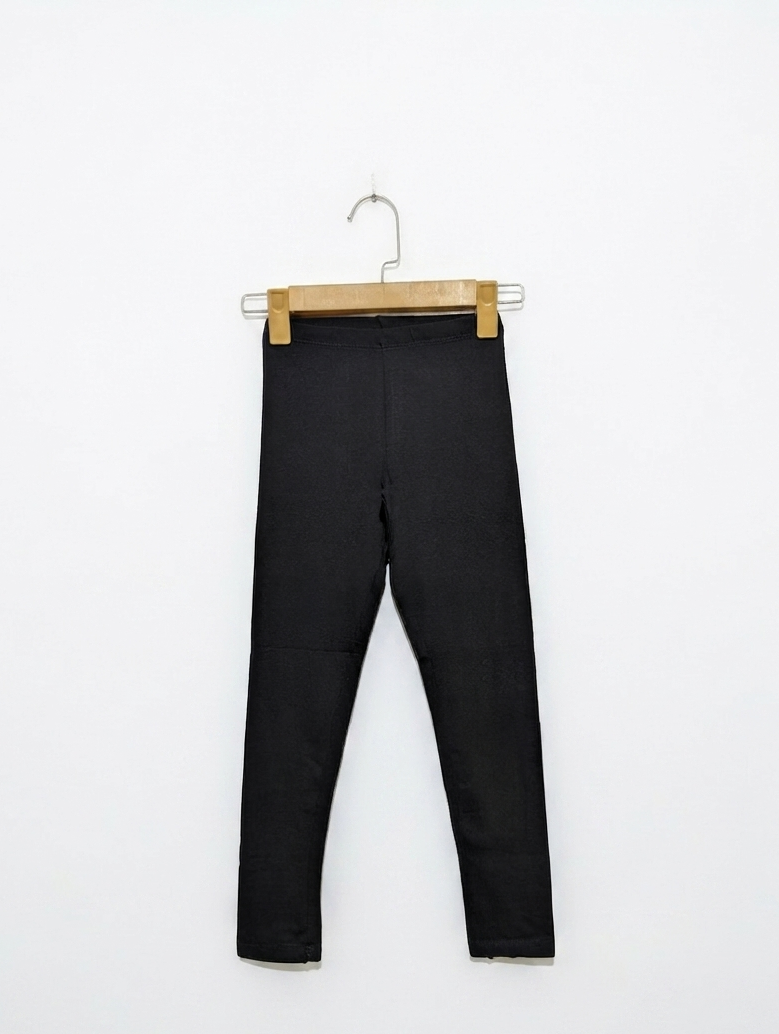 H&M Girls Essential Black Stretch Leggings - Size 130 CM Estimated Age 7-8 Years AB2