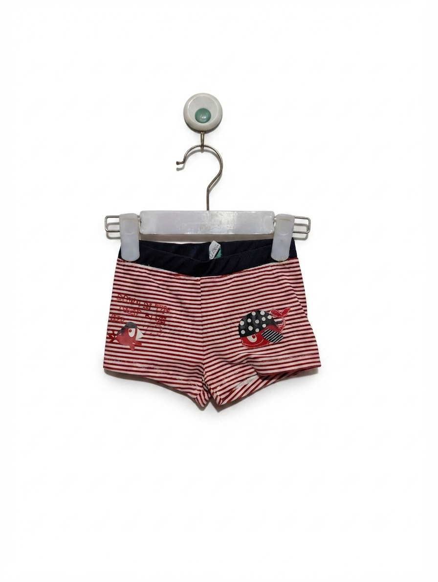 Mayoral Baby Boys Red & White Striped Swim Trunks - Size Estimated Age 12 Months AB2