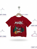 Disney Mickey & Friends at Primark Boys Red "Create Magic Moments" Holiday Tee - Size Estimated Age 3-4 Years AB2