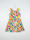The Children's Place Girls Multi-Color Abstract Paint Stroke Dress - Size Estimated Age 8 Years AB1