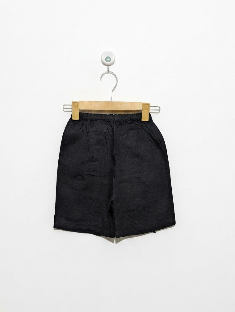 Unbranded Boys Solid Black Casual Summer Shorts - Size 120, Estimated Age 6-7 Years AB2