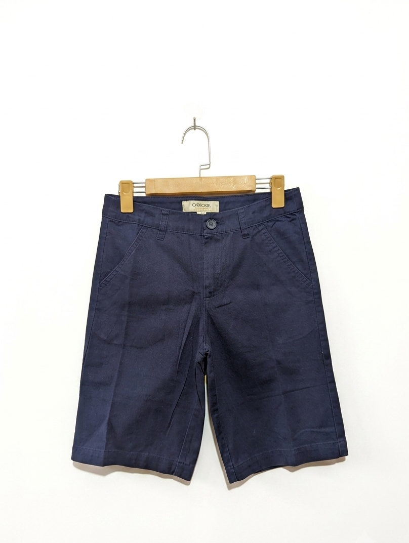 Cherokee Boys Navy Blue School Uniform Chino Shorts - Size 14 Estimated Age 12-14 Years AB2