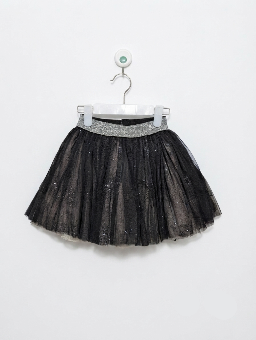 Orchestra Girls Black Sparkle Metallic Tulle Skirt - Size 4Y Estimated Age 4 Years AB2