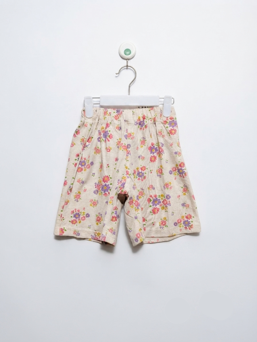 Nishimatsuya Girls Cream Floral Print Casual Shorts - Size 100 Estimated Age 3 Years AB2
