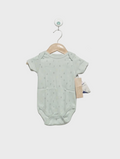 Chickpea Baby Girls Mint Green Alphabet Print Short Sleeve Bodysuit - Size Estimated Age 3-6 Months AB2